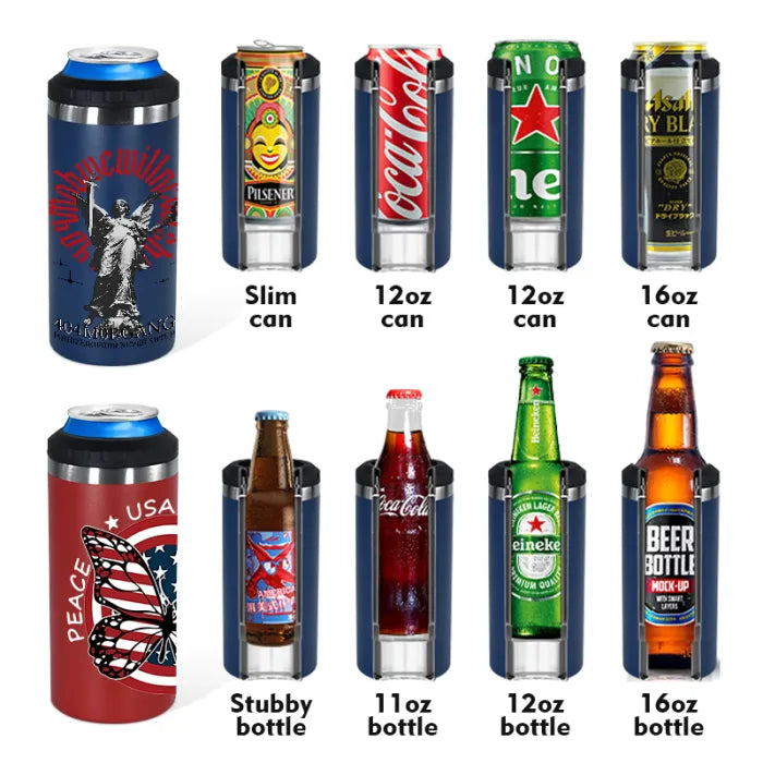 16oz -4 in 1 Powder Coated Can Cooler with Opener